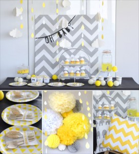 イエローxグレーのベビーシャワー : Yellow x Grey Baby Shower