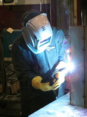 Image of welder with Bernard MIG gun