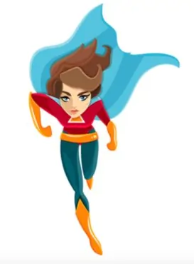 Copyright für die Superwoman Grafik: macrovector auf Freepic