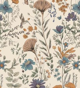 Wallpaper Birds And Flowers