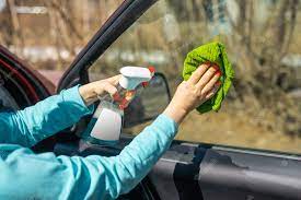 Stage 3 waterless car wash subscription process – crystal-clear glass cleaning