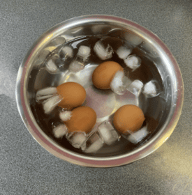 refroidissement oeufs mollets