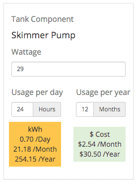 Skimmer Pump Wattage calculator