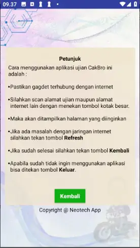 Browser ujian android anti curang CakBro