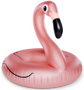 Giant Rose Gold Pink Flamingo Pool Float