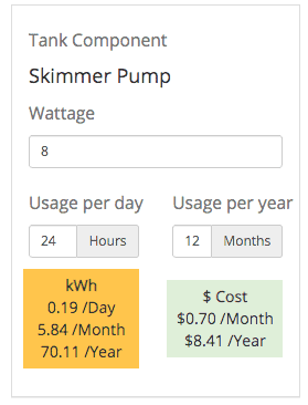 Skimmer Pump Wattage calculator