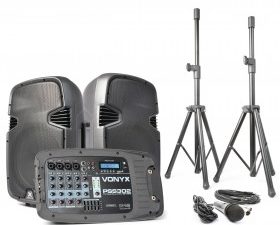 VONYX PSS302 Portable Sound Set 10" SD/USB/MP3/BT with Stands