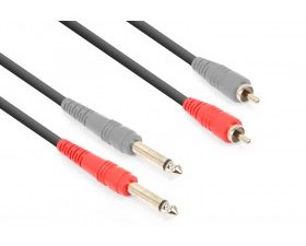 VONYX   Cable 2x 6.3 Mono - 2xRCA Male 1.5m