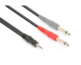 VONYX   Cable 3.5mm Stereo - 2x 6.3mm Mono 1.5m