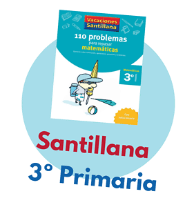LOGO - VACACIONES SANTILLANA - 3 PRIMARIA - 110 PROBLEMAS REPASAR MATEMATICAS