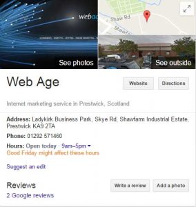 Styledale Google My Business Listing Knowledge Box