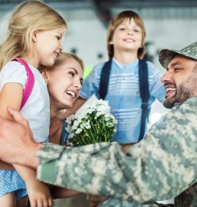 image of military veteran family