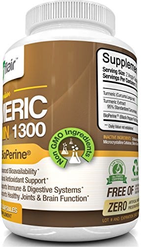 NutriFlair Turmeric Curcumin 1300 with 1300mg 95% Standardized Curcuminoids and BioPerine - 120 Capsules - Image 4