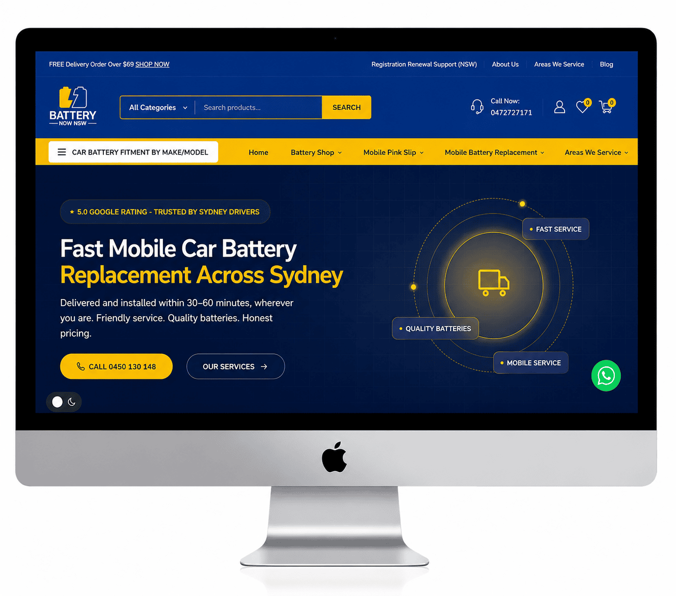 Battery Now NSW - eCommerce website design and development by RS WebLabs