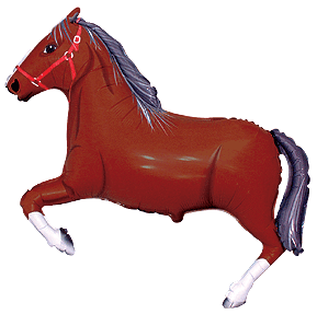 Horse Dark Brown Foil Balloon Animal 29 Inch by 42 Inch