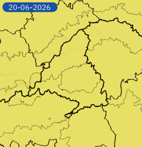 Cartel de aviso amarillo por calor en Madrid este fin de semana