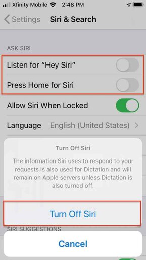 Turn Off Siri on iPhone