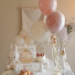 White sand Color 3rd Birthday : ホワイトサンドカラーのお誕生日パーティー