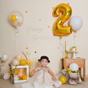 Autumn Yellow 2nd Birthday : 秋生まれのイエローデコレーション バースデー