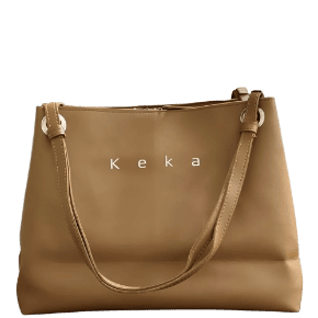 KEKA branded brown PU leather shoulder handbag for women