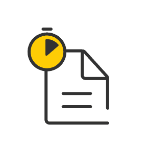 Verifly black and yellow drone policy icon