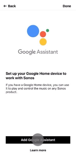 Link Google Assistant to Sonos Speaker