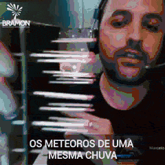 Meteoros paralelos vistos em perspectiva