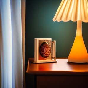 senior bedroom with nightstand lamp for light