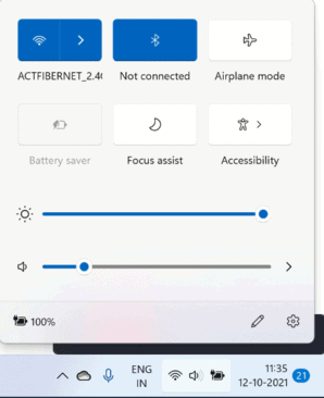 Bluetooth is enabled or not