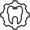 Icon zeigt einen Zahn und ein Zahnrad was für eine Zahnarztpraxis steht
