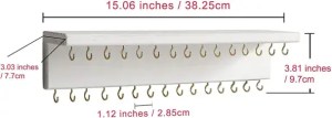 Elegant wall-mounted jewelry organizer with multiple hooks for necklaces, bracelets, and accessories, perfect for organization and display in bedroom or closet.