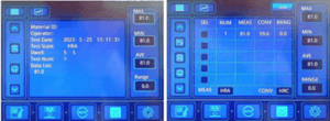 Sample interface of TT-DRW-S Series Superficial Rockwell Hardness Tester