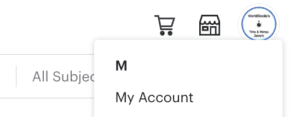 Selecting My Account from the TPT shop logo menu