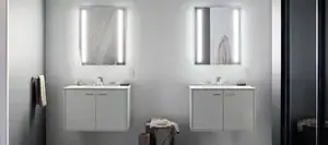 bathroom with his and her basins