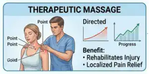 Patient receiving Therapeutic Massage Treatment at Prairie Osteopath Medical Clinic