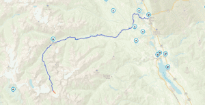 map of Farnham Glacier Motorcycle route