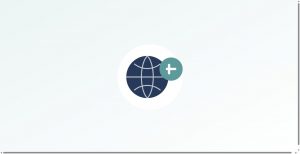 Globe icon with a medical cross, symbolizing international health coverage for expats in France