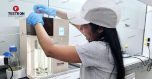 Technician using Testron TT-IVS200 Intrinsic Viscosity Tester