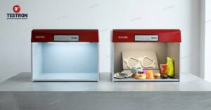 Color light box in Australia used for consistent and accurate color evaluation in quality control laboratories.