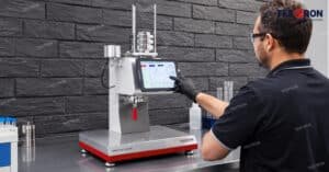 Testron TT-MFI06 Melt Flow Indexer installed at Sogo Amarillo in Costa Rica for polymer testing and quality control