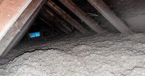 Loft roof timbers and insulation