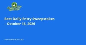 Read more about the article Best Daily Entry Sweepstakes – October 16, 2026