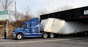 Ughh - Low Bridge Semi Trailer Collision