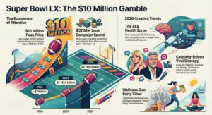 Read more about the article Super Bowl LX Commercials Preview 2026: Expected Ads, Celebs, Cost & Predictions