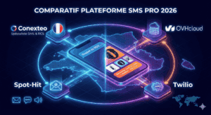 Comparatif plateforme SMS pro Conexteo Twilio OVH Spot Hit