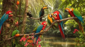 Tropical Exotic Birds: Amazing Colors and Rare Species