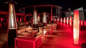 Rooftop shisha lounge with ocean views at Jumeirah Saadiyat, Abu Dhabi.