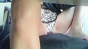 Spying on mature mom under desk voyeur – Amateur Scene