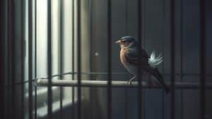 Bird Doesn'T Want to Leave Cage