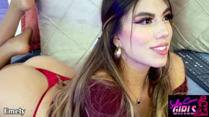 A passionate brunette Latina in action